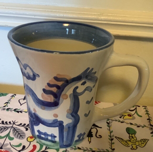 Vintage MA Hadley Pottery Coffee Mug Cup Pony Horse