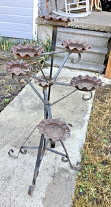 Vintage Wrought Iron Plant Stand patio rotating 4-tier planter pot holder tree