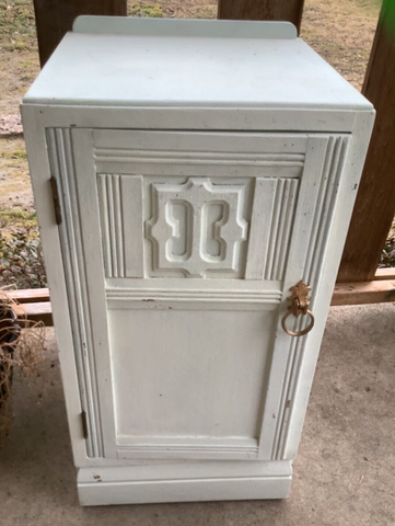Vtg wood wooden antique shabby cottage farmhouse painted nightstand end table