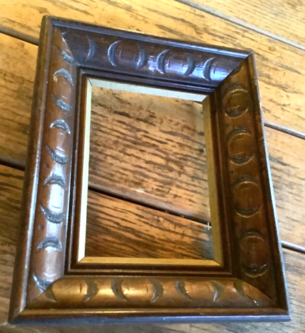 Vintage  Carved Wooden Wood Picture Frame no glass brown gold