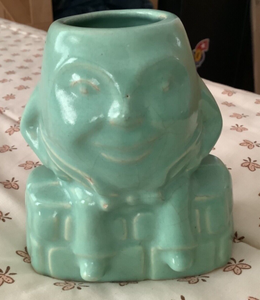 McCoy Rare Green Humpty Dumpty Planter and Bow Tie