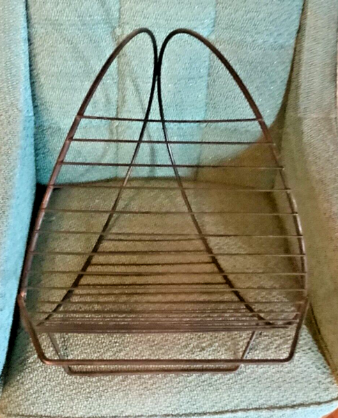 Vtg mid century modern Hoop Log Fireplace Wood  log Holder Black  magazine rack