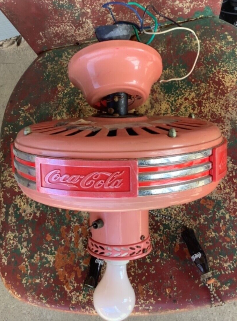 Vintage coca cola  coke ceiling fan motor part works great