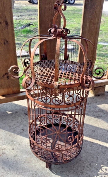 Vintage Wrought-Iron Bird Cage Shabby Chic Wedding Plant Hanger